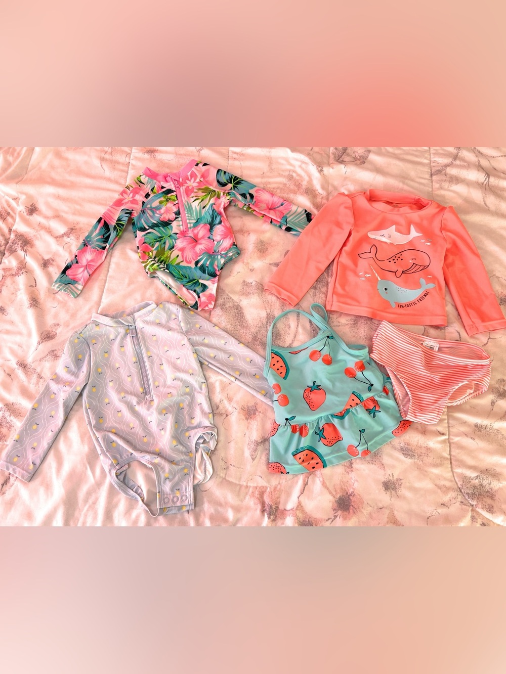 Set of 3, 18 months old girl swimsuits bundle
